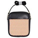 Orange And White Zigzag Girl s Sling Bag Front