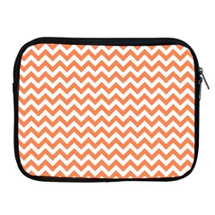 Orange And White Zigzag Apple Ipad Zippered Sleeve by Zandiepants