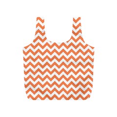 Orange And White Zigzag Reusable Bag (s) by Zandiepants