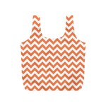 Orange And White Zigzag Reusable Bag (S) Front