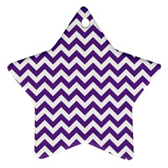 Purple And White Zigzag Pattern Star Ornament