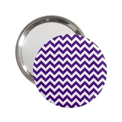 Purple And White Zigzag Pattern Handbag Mirror (2 25 ) by Zandiepants