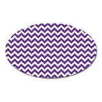 Purple And White Zigzag Pattern Magnet (Oval) Front