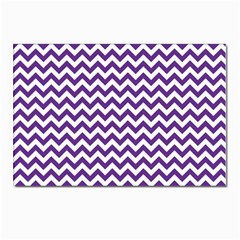 Purple And White Zigzag Pattern Postcard 4 x 6  (10 Pack) by Zandiepants