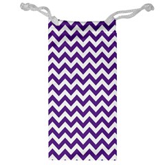 Purple And White Zigzag Pattern Jewelry Bag by Zandiepants