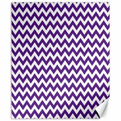 Purple And White Zigzag Pattern Canvas 8  X 10  (unframed) by Zandiepants