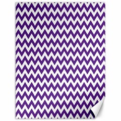 Purple And White Zigzag Pattern Canvas 12  X 16  (unframed) by Zandiepants