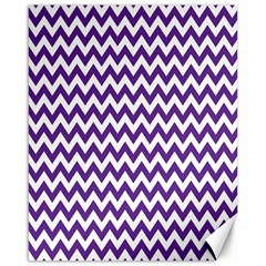 Purple And White Zigzag Pattern Canvas 16  X 20  (unframed) by Zandiepants