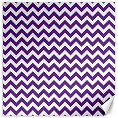 Purple And White Zigzag Pattern Canvas 20  X 20  (unframed) by Zandiepants