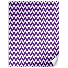 Purple And White Zigzag Pattern Canvas 18  X 24  (unframed) by Zandiepants