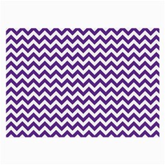 Purple And White Zigzag Pattern Glasses Cloth (large, Two Sided) by Zandiepants