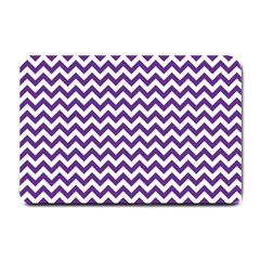 Purple And White Zigzag Pattern Small Door Mat by Zandiepants