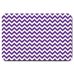 Purple And White Zigzag Pattern Large Door Mat by Zandiepants