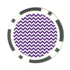 Purple And White Zigzag Pattern Poker Chip by Zandiepants