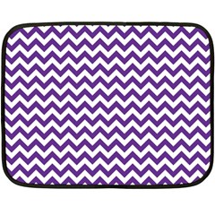 Purple And White Zigzag Pattern Mini Fleece Blanket (two Sided) by Zandiepants