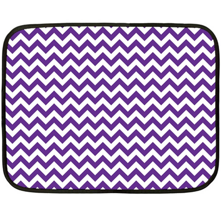 Purple And White Zigzag Pattern Mini Fleece Blanket (Two Sided)