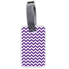 Purple And White Zigzag Pattern Luggage Tag (one Side)