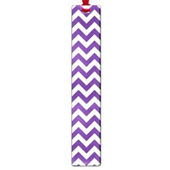 Purple And White Zigzag Pattern Large Bookmark by Zandiepants