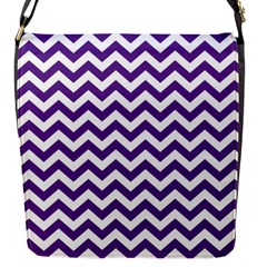 Purple And White Zigzag Pattern Flap Closure Messenger Bag (small) by Zandiepants