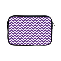 Purple And White Zigzag Pattern Apple Ipad Mini Zippered Sleeve by Zandiepants