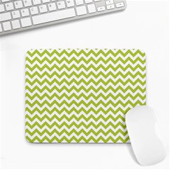 Spring Green And White Zigzag Pattern Small Mouse Pad (rectangle) by Zandiepants