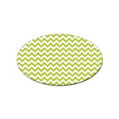 Spring Green And White Zigzag Pattern Sticker 100 Pack (oval) by Zandiepants