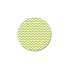 Spring Green And White Zigzag Pattern Golf Ball Marker by Zandiepants