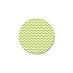 Spring Green And White Zigzag Pattern Golf Ball Marker Front