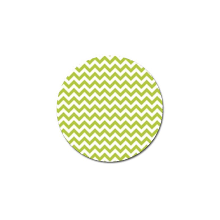 Spring Green And White Zigzag Pattern Golf Ball Marker