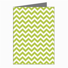 Spring Green And White Zigzag Pattern Greeting Card (8 Pack) by Zandiepants