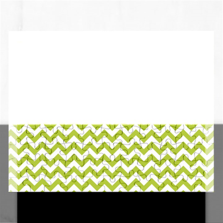 Spring Green And White Zigzag Pattern Jigsaw Puzzle (Rectangle)