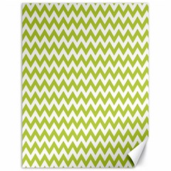 Spring Green And White Zigzag Pattern Canvas 18  X 24  (unframed) by Zandiepants