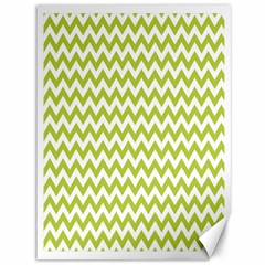 Spring Green And White Zigzag Pattern Canvas 36  X 48  (unframed) by Zandiepants