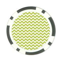 Spring Green And White Zigzag Pattern Poker Chip by Zandiepants