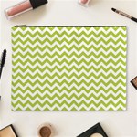 Spring Green And White Zigzag Pattern Cosmetic Bag (XL) Front