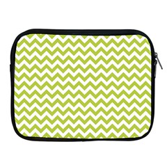 Spring Green And White Zigzag Pattern Apple Ipad Zippered Sleeve by Zandiepants