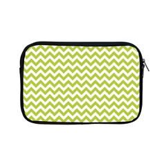 Spring Green And White Zigzag Pattern Apple Ipad Mini Zippered Sleeve by Zandiepants