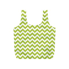 Spring Green And White Zigzag Pattern Reusable Bag (s) by Zandiepants