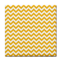 Sunny Yellow And White Zigzag Pattern Ceramic Tile