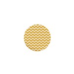 Sunny Yellow And White Zigzag Pattern 1  Mini Button Front