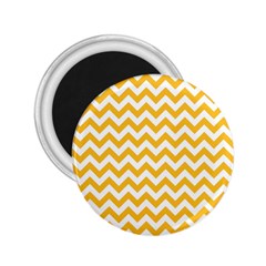 Sunny Yellow And White Zigzag Pattern 2.25  Button Magnet