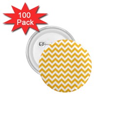 Sunny Yellow And White Zigzag Pattern 1 75  Button (100 Pack) by Zandiepants