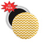 Sunny Yellow And White Zigzag Pattern 2.25  Button Magnet (10 pack) Front