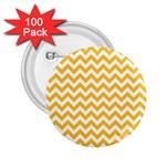 Sunny Yellow And White Zigzag Pattern 2.25  Button (100 pack) Front