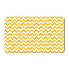 Sunny Yellow And White Zigzag Pattern Magnet (Rectangular)