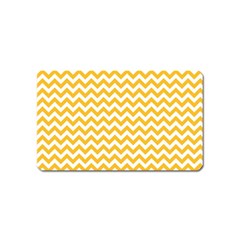 Sunny Yellow And White Zigzag Pattern Magnet (name Card) by Zandiepants