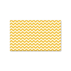 Sunny Yellow And White Zigzag Pattern Sticker 100 Pack (Rectangle)