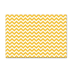 Sunny Yellow And White Zigzag Pattern A4 Sticker 10 Pack