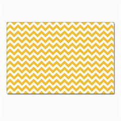 Sunny Yellow And White Zigzag Pattern Postcard 4 x 6  (10 Pack) by Zandiepants