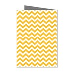 Sunny Yellow And White Zigzag Pattern Mini Greeting Card (8 Pack) Left